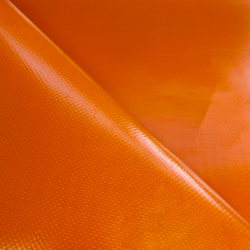 Ткань ПВХ 450 гр/м2, Оранжевый (Ширина 160см), на отрез  в Волоколамске