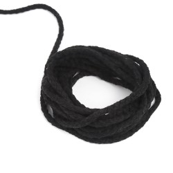 Шнур для одежды тип 2, цвет Чёрный (плетено-вязаный/полиэфир)  в Волоколамске
